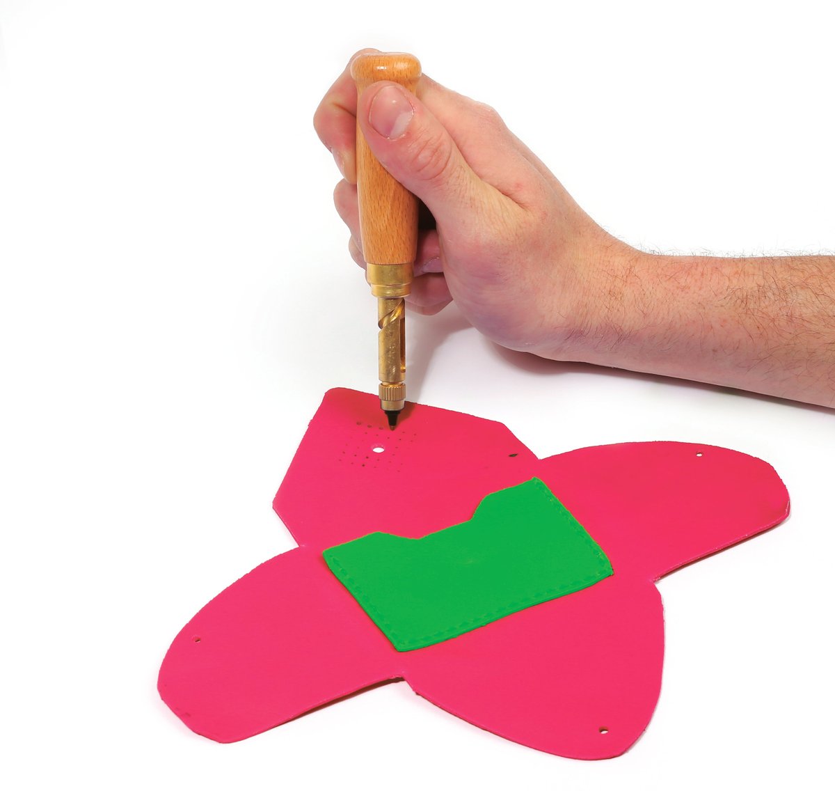 HURRISE Perforatrice En Cuir 3 Pièces Burin à Dents Argent Acier à