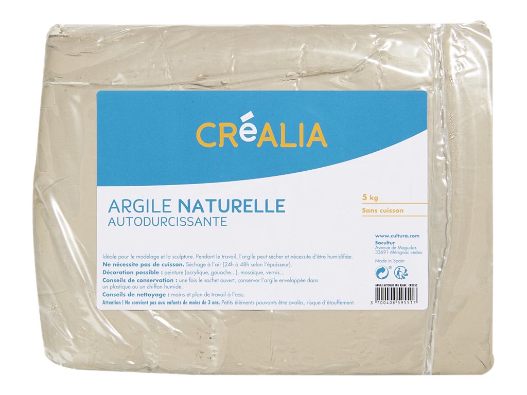 Vignette de Argile autodurcissante blanche Créalia - 5 kg
