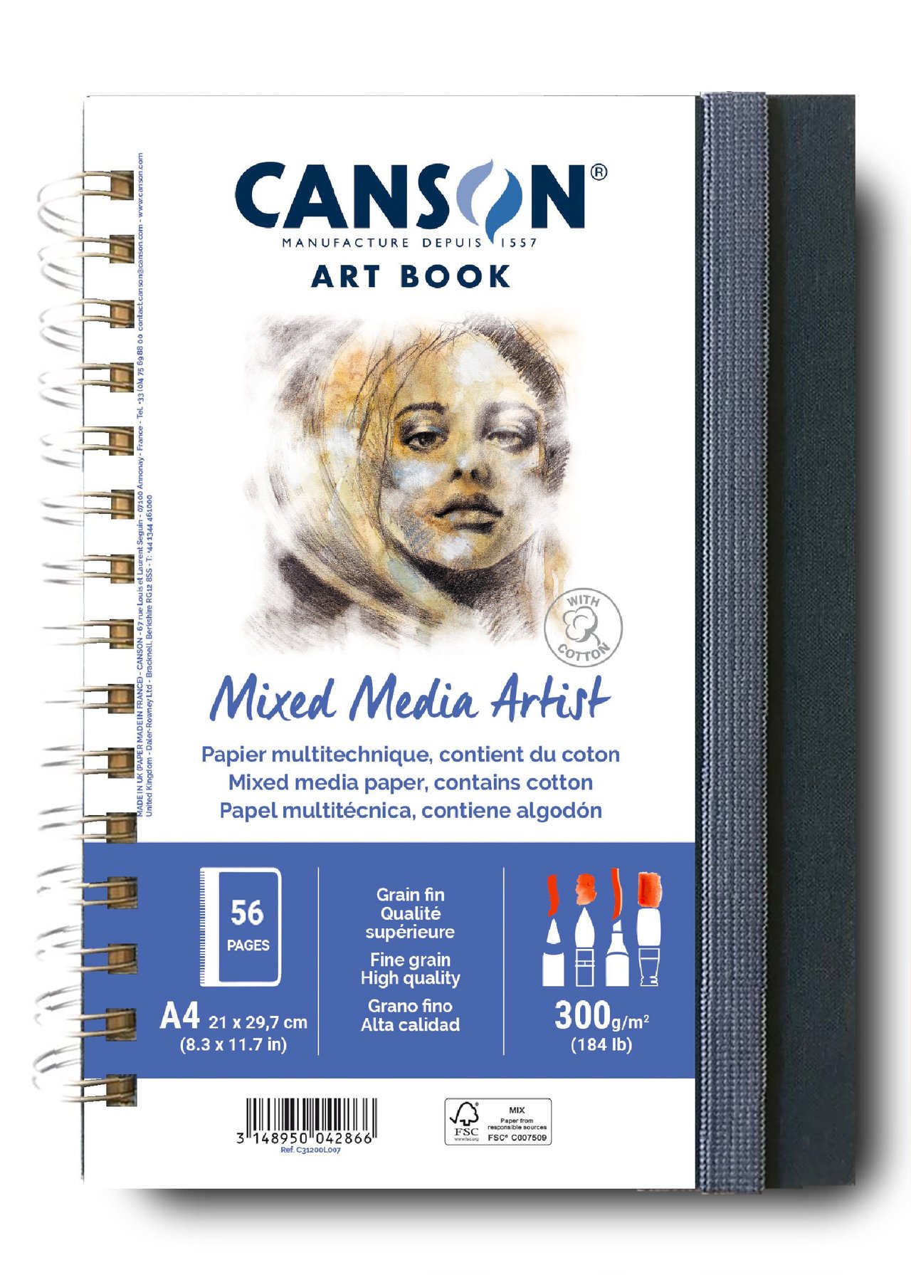 Vignette de CANSON - Carnet Art Book Mix Media Artist - A4 - 64 feuilles