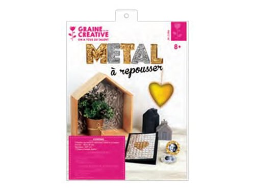 Vignette de 3 feuilles métal à repousser Graine créative  Metal  Or et Argent 18 x 29
