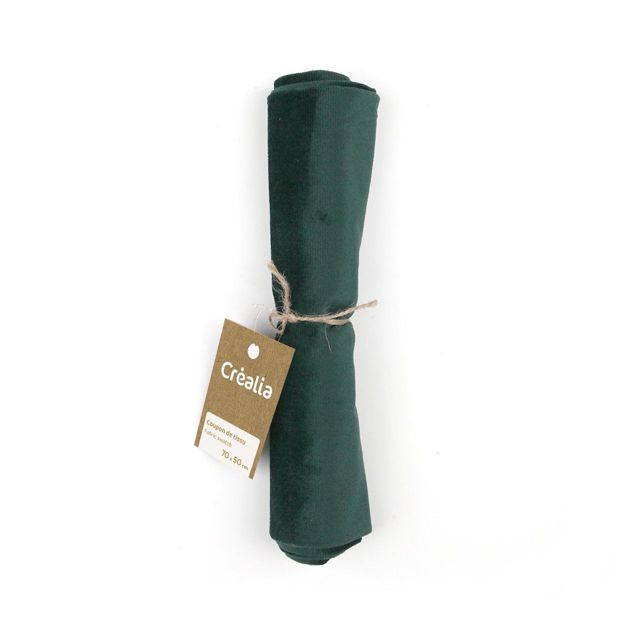 Vignette de Coupon de tissu velours vert - 70x50cm - Noël Tradition - Créalia