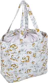 Sac de rangement Hobby Gift - Fleuri blanc moutarde