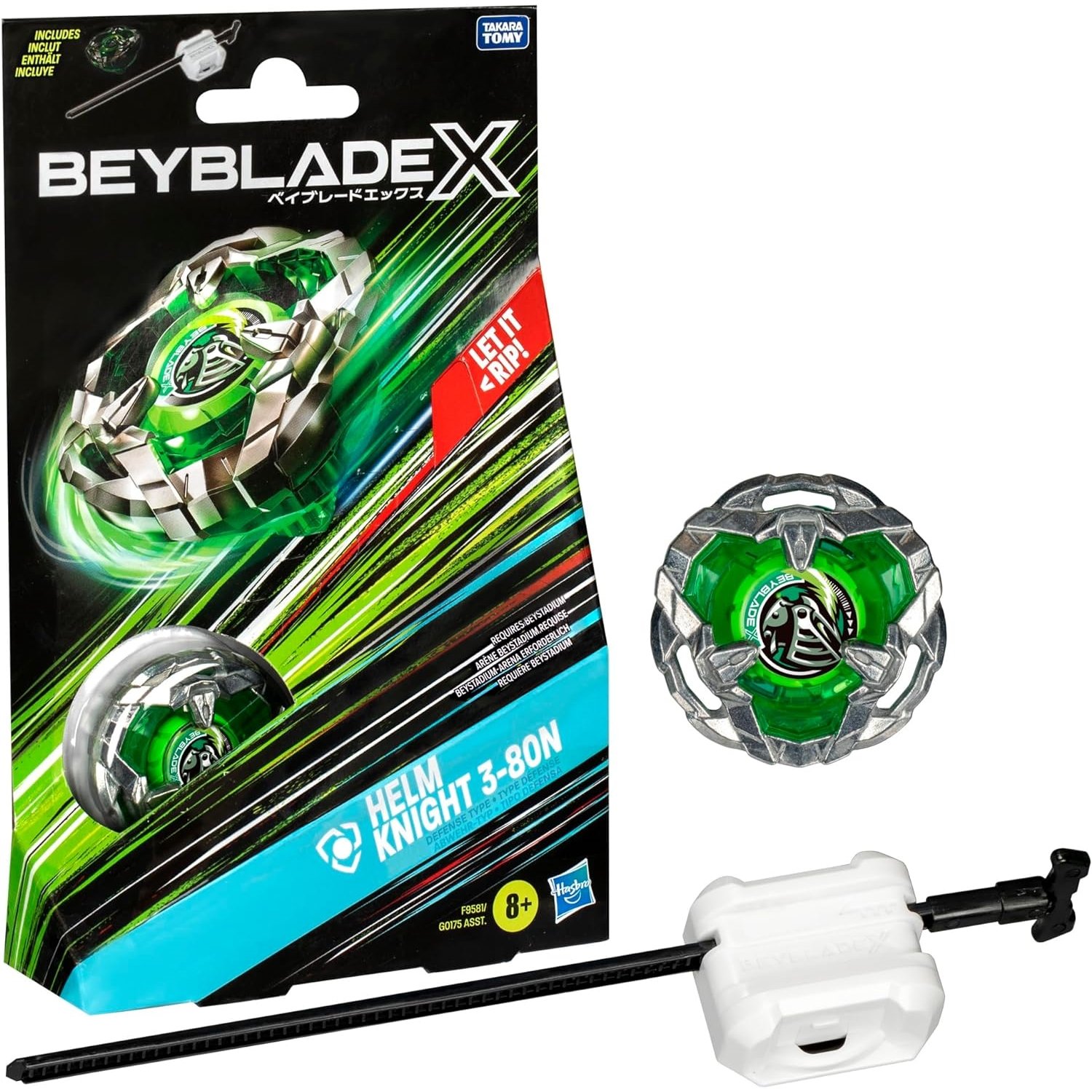 Beyblade X, Starter Pack avec toupie de compétition Helm Knight 3-80N et lanceur - Figurines et mondes imaginaires - Jeux d'imagination | Cultura