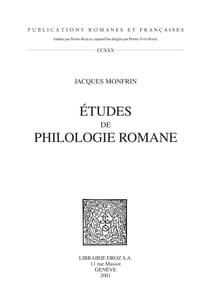 Etudes de Philologie Romane