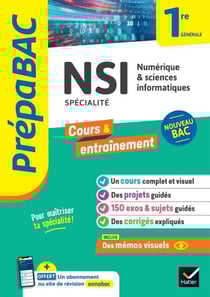 Prépabac - NSI 1re générale (spécialité) - cours, méthodes &amp; entraînement (programme de Première)