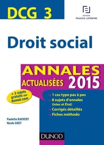 DCG 3 - Droit social 2015 - Annales actualisées