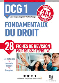 DCG 1 Fondamentaux du droit - Fiches de révision - Réforme Expertise comptable 2019-2020