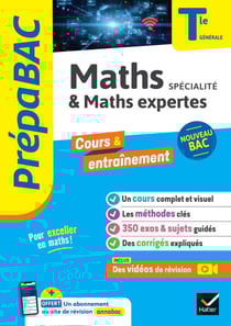 Prépabac - Maths (spécialité) &amp; Maths expertes (option) Tle générale - Bac 2026 - cours, méthodes &amp; sujets corrigés (programme de Terminale)