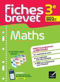 Fiches brevet - Maths 3e Brevet 2026 - tout le programme en fiches de révision détachables