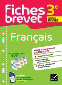Fiches brevet - Français 3e Brevet 2026 - tout le programme en fiches de révision détachables