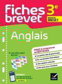 Fiches brevet - Anglais 3e Brevet 2026 - tout le programme en fiches de révision détachables