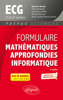 Formulaire Mathématiques approfondies - Informatique - ECG 1re et 2e années - Programme 2022