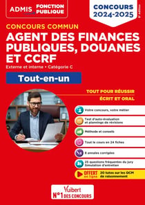 Concours commun Agent des finances publiques, douanes et CCRF 2024-2025 - Catégorie C - Tout-en-un - Externe et interne - 20 tutos offerts