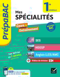 Prépabac - Mes spécialités SES, HGGSP, Anglais LLCE/ AMC 1re générale - 2025-2026 - tout-en-un (programme de Première)