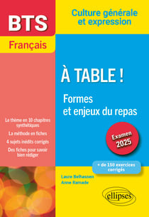 BTS Français. Culture générale et expression. À table ! Formes et enjeux du repas - Examen 2025
