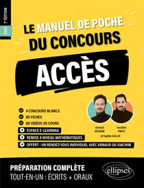 Le Manuel de POCHE du concours ACCES - 80 fiches, 80 vidéos de cours, 6 tests, 500 questions + corrigés en vidéo
