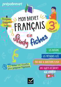 Mon brevet Français en studyfiches - 3e - Brevet 2026 - fiches visuelles &amp; quiz pour réviser son brevet facilement