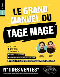 Le Grand Manuel du TAGE MAGE – N°1 DES VENTES - 18 tests blancs + 200 fiches de cours + 2000 vidéo