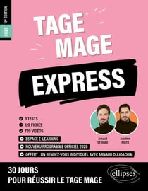 Tage Mage Express - 3 tests blancs + 120 fiches de cours + 600 questions + 720 vidéos
