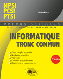 Informatique tronc commun - MPSI - PCSI - PTSI