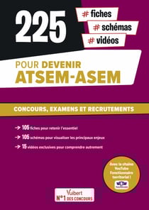 225 fiches, schémas et vidéos pour devenir ATSEM-ASEM - Concours, examens et recrutements. Toutes les connaissances attendues en un clin d’œil
