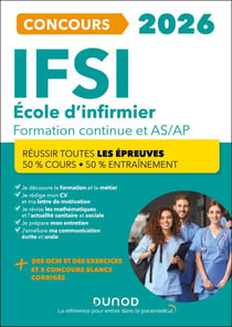 IFSI 2026 Ecoles d'infirmier Concours Formation continue et Passerelle AS-AP - 50% Cours - 50% Entraînement - Réussir toutes les épreuves