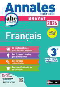 Annales ABC du Brevet 2026 - Français 3e - Sujets et corrigés + fiches de révisions - EPUB