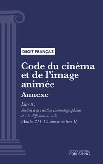 Code du cinéma et de l'image animée - Annexe - Livre II : Soutien à la création cinématographique et à la diffusion en salle (droit français)