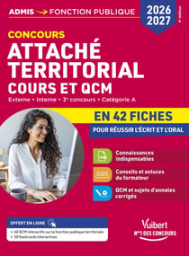 Concours Attaché territorial en 42 fiches 2026-2027 - Cours et QCM - Externe et interne - Catégorie A