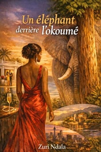 Un éléphant derrière l'okoumé