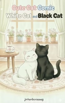 Cute Cat Comic White Cat and Black Cat