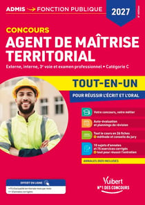 Concours Agent de maîtrise territorial 2027 - Tout-en-un - Externe, interne, 3e concours, examen professionnel - Catégorie C