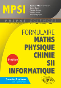 Formulaire : Mathématiques - Physique-Chimie - SII - Informatique - MPSI