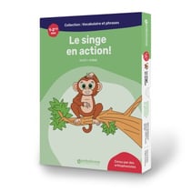 Le singe en action! - Observez les actions du singe avec votre enfant pour enrichir son vocabulaire et développer ses premières phrases.