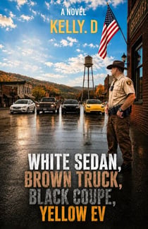 White Sedan, Brown Truck, Black Coupe, Yellow EV.