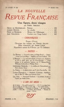 La Nouvelle Revue Française N° 246 (Mars 1934)