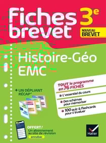 Fiches brevet - Histoire-Géographie EMC 3e Brevet 2026 - tout le programme en fiches de révision détachables