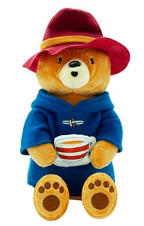 Peluche ours paddington 37 cm avec tasse - doudou licence