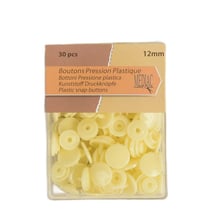Lot de 30 boutons pression 100% plastique Ivoire 12mm