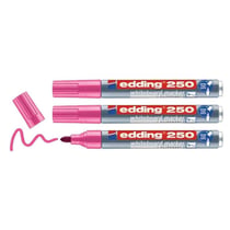 Lot de 3 marqueurs pour tableaux blancs - EDDING 250 - Rose - Pointe 1,5-3 mm