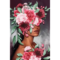 Tableau sur toile buste de fleurs 45x65 cm