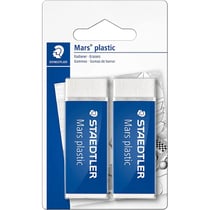 Lot de 2 gommes blanches - Sans phtalate ni latex - Staedtler - Mars plastic