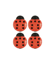 Carte de 4 boutons coccinelle – 13 x 15 mm – Rico Design Rouge