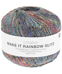 Fil complément à tricoter Creative Make It Rainbow Glitz - Rico Design 02 Blanc