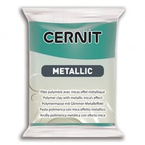 Pâte polymère - Opaque - A cuire - Pâte à modeler - Turquoise - Bloc de 56g - Cernit - Metallic