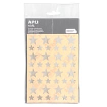 Gommettes étoiles argent 17 feuilles