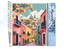 Peinture par Numéro Figured'Art - Ruelle méditerranéenne colorée - Kit de Loisir Créatif DIY Numéro d'Art Complet - 40x50cm sans châssis en bois