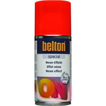 Bombe de peinture - Effet néon fluorescente - Rouge fluo - Tous supports - Belton - 150ml