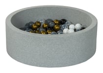 Piscine à balles Aire de jeu + 150 balles noir, blanc, transparent, or, gris - Velinda