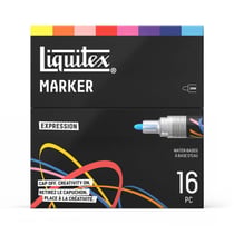 Marqueurs - Peinture acrylique - Boîte de 16 couleurs - Pointe ronde 2mm - Tous supports - Liquitex